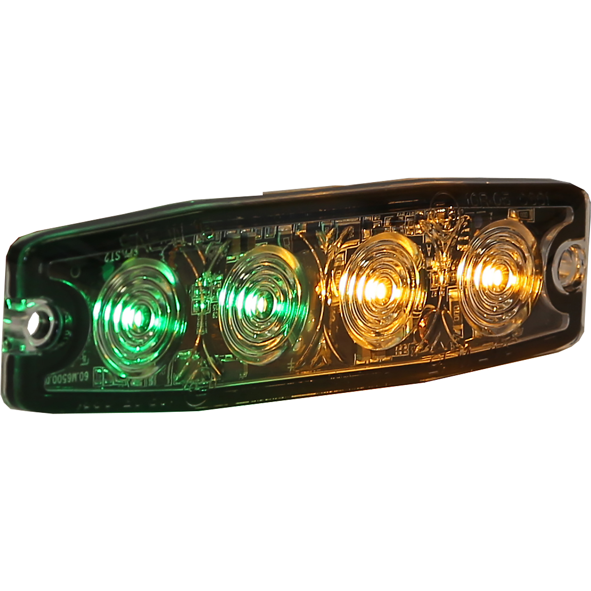 Buyers Products, Ultra Thin 4.5in. Green/Amber LED Strobe Light, Light